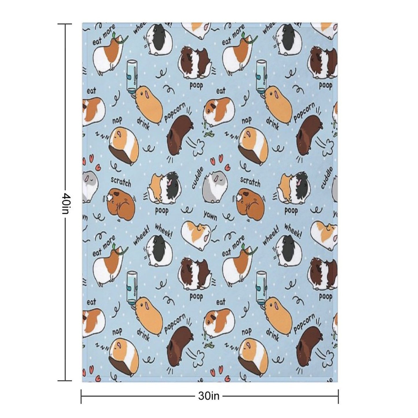 Guinea Pig Daily To-Do List - Blue Background Throw Blanket