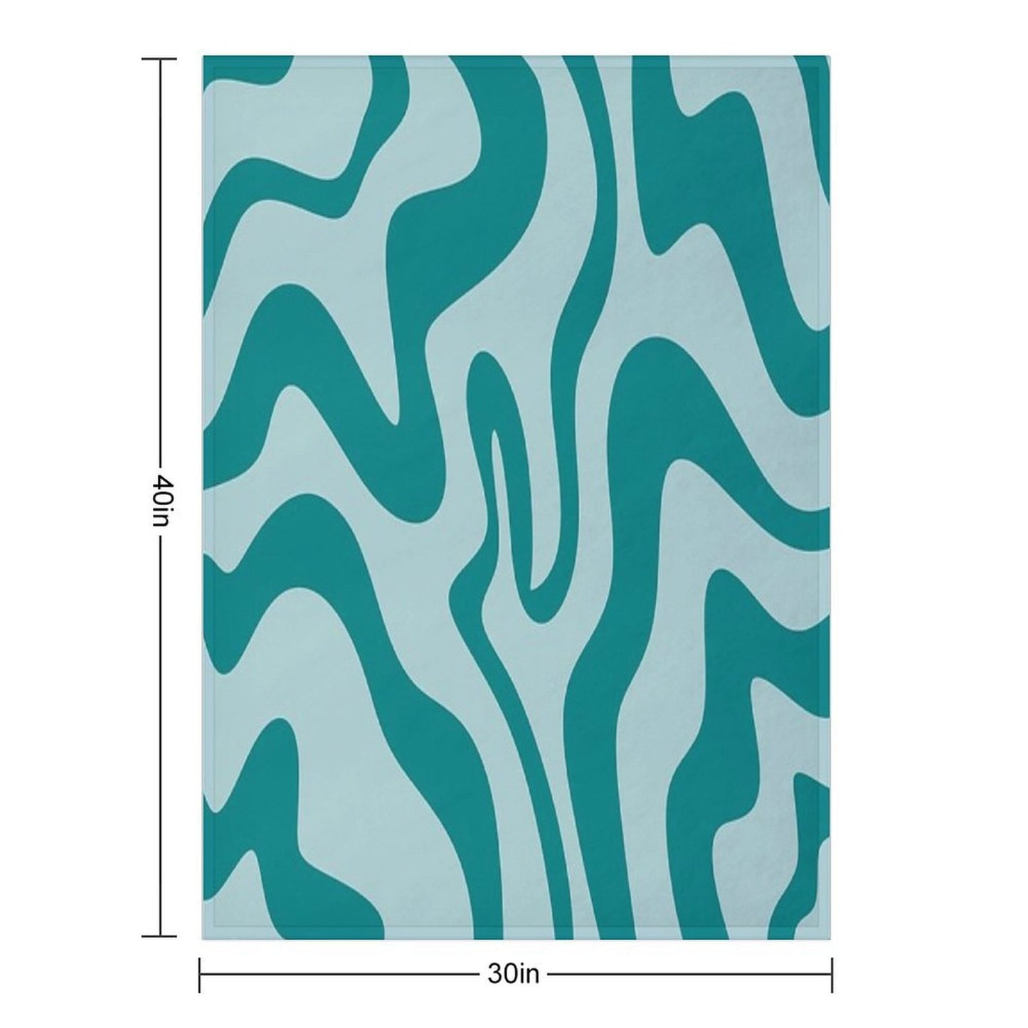 Aesthetic Modern Teal Swirl, Retro Abstract Vibes Throw Blanket
