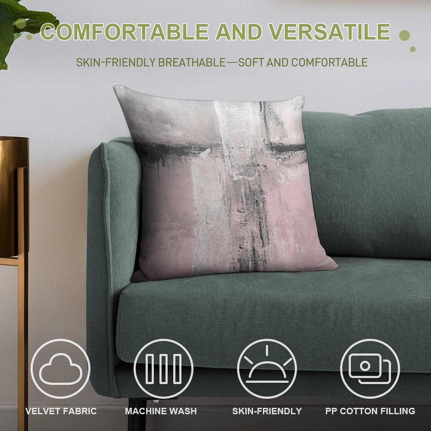 Blush Soft High-Density Material Throw Pillow