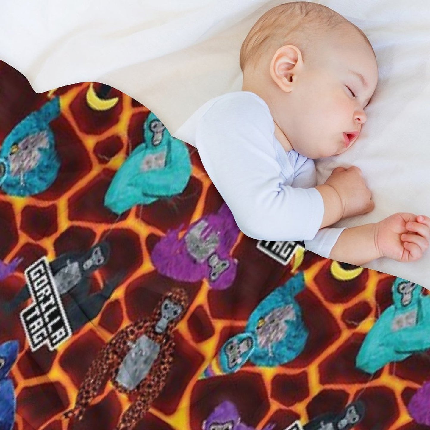 Gorilla Tag Lava Monke Party Throw Blanket