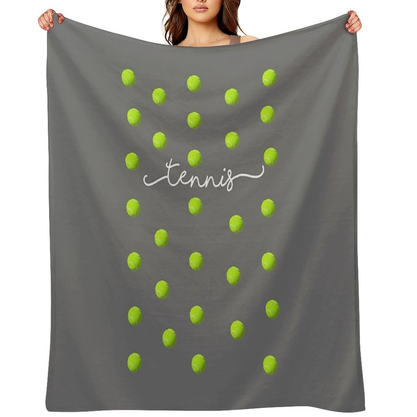 Top Fun Tennis Ball Spots Design Throw Blanket