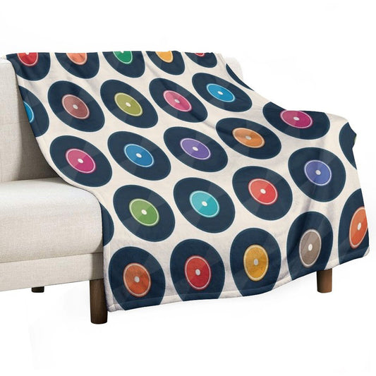 Vinyl Record Collection Throw Blanket