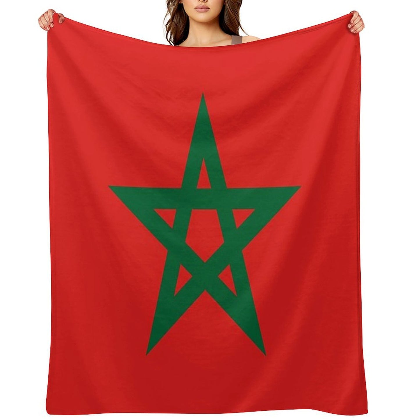 Green Star, Moors Flag-Proud to Be Moorish Throw Blanket