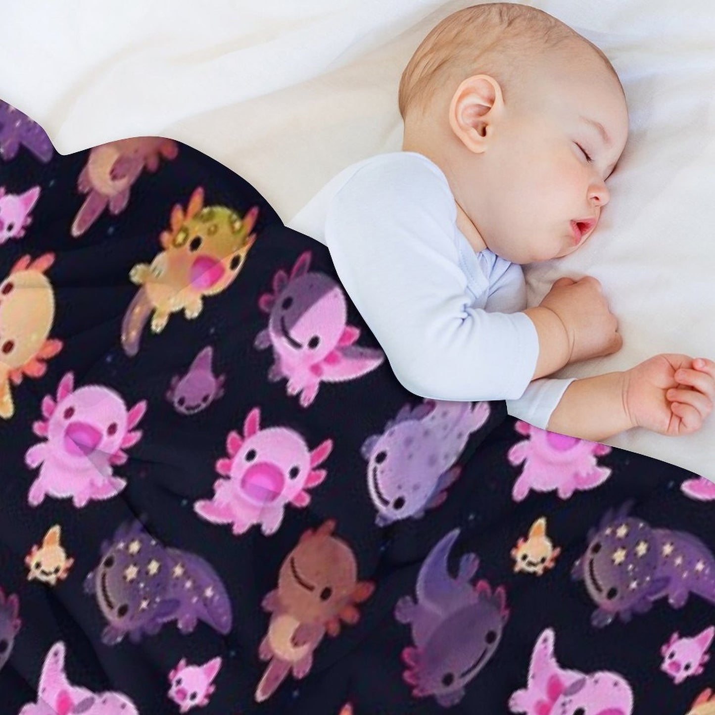 Happy Axolotl Throw Blanket