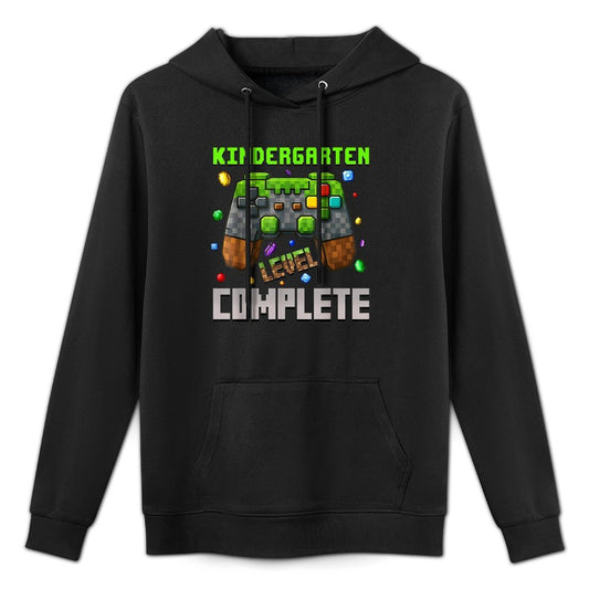 Kindergarten Level Complete Graduation Gamer Pixel Shrink-Resistant Hoodie