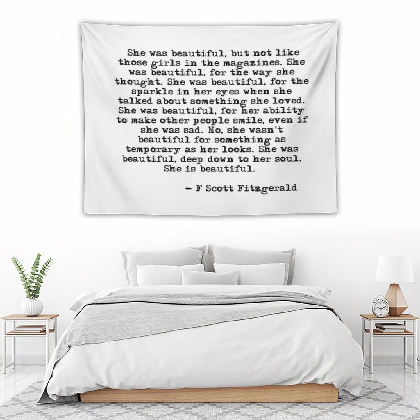 She Was Beautiful - F Scott Fitzgerald Tapestry