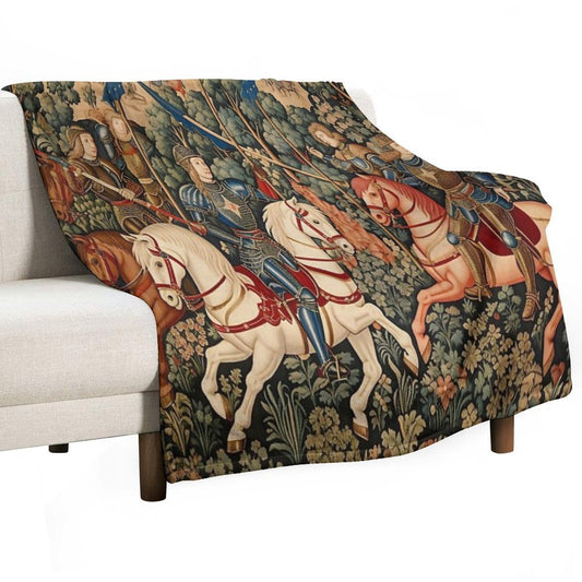 Medieval Knights Jousting Throw Blanket