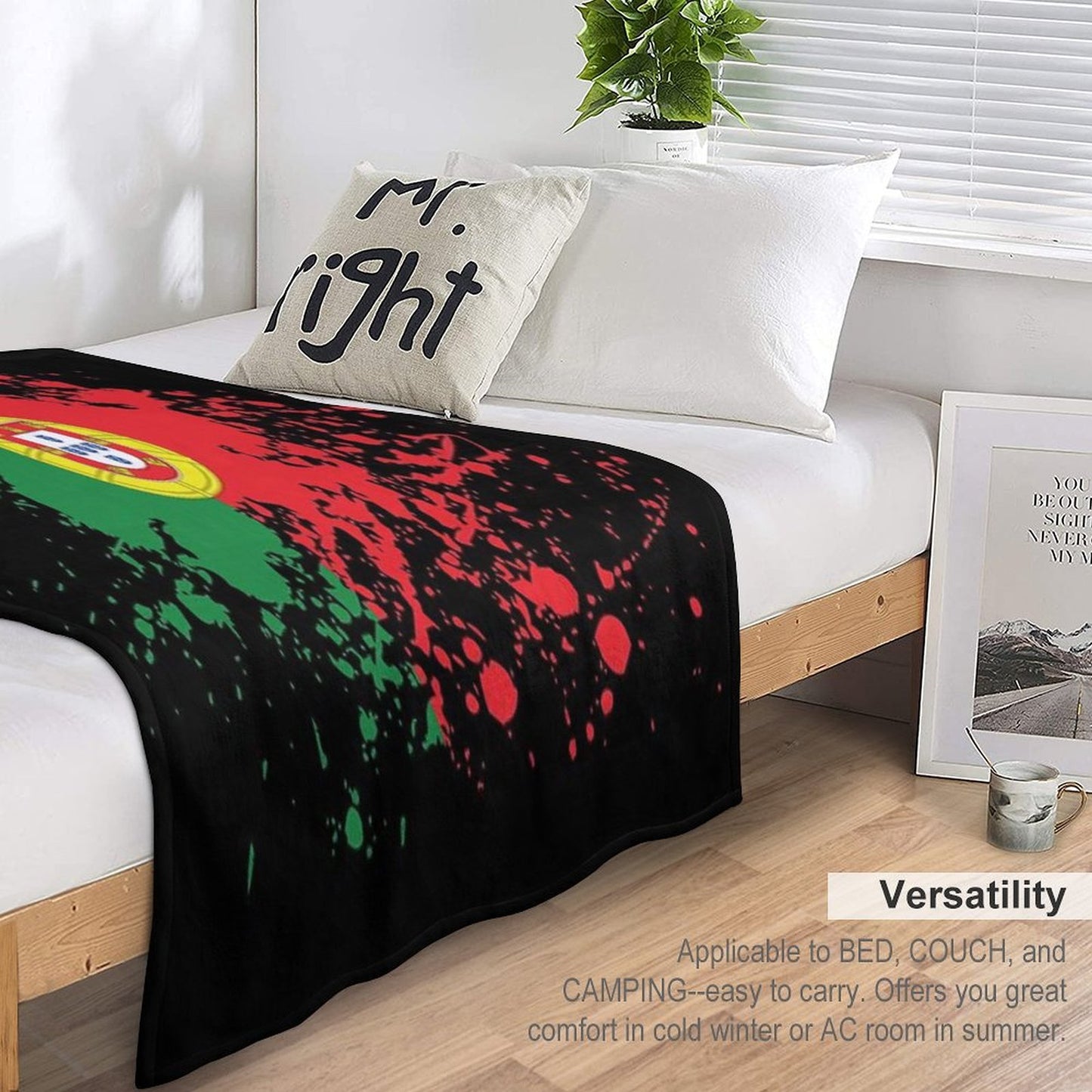 Portugal Souvenir Landmark, Portugal Flag Travel Throw Blanket