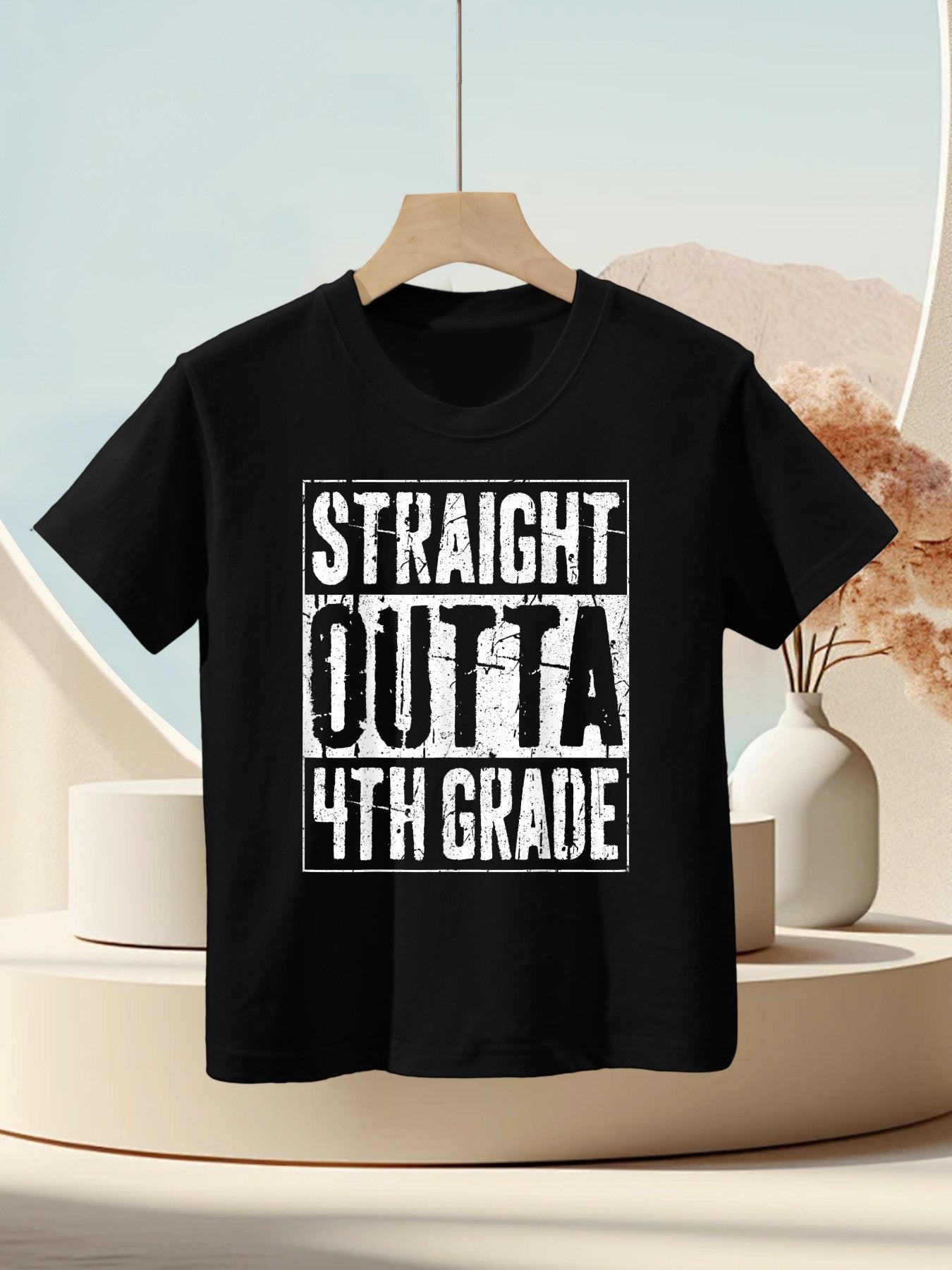 Straight Outta 4th Grade Fourth Grade Graduation Kids T-Shirt