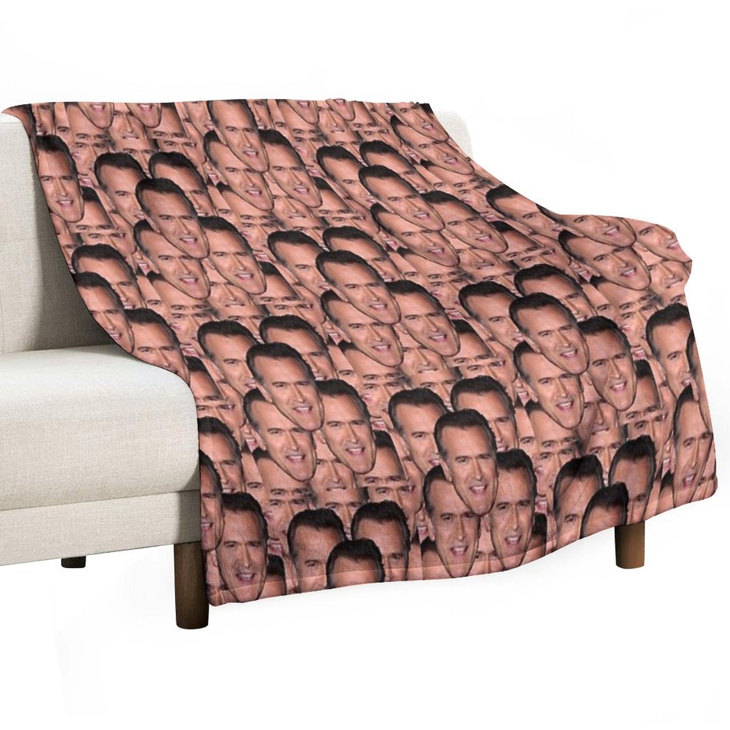 Bruce Campbell Evil Dead Head Shot Throw Blanket