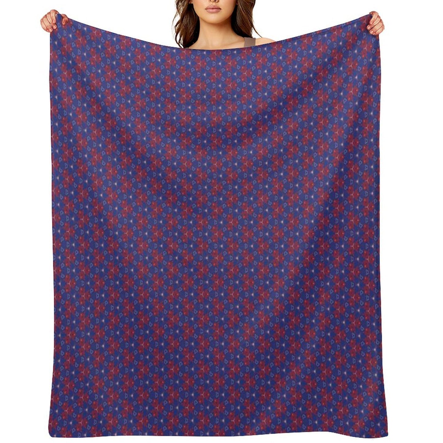 Geometrical Designs Blue Throw Blanket