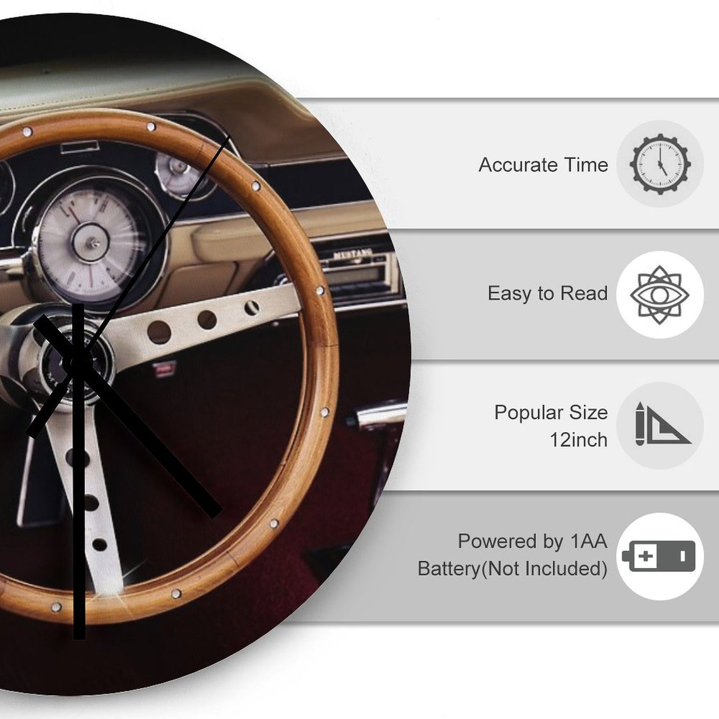1967 Ford Mustang, Steering Wheel Wall Clock