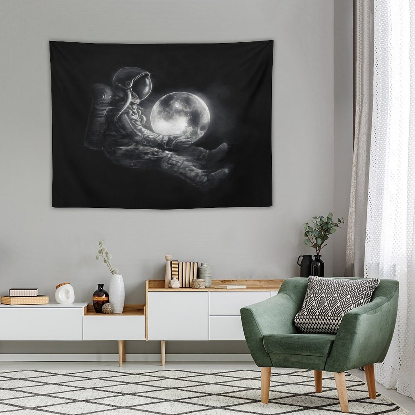 Astronaut Moon Play Tapestry