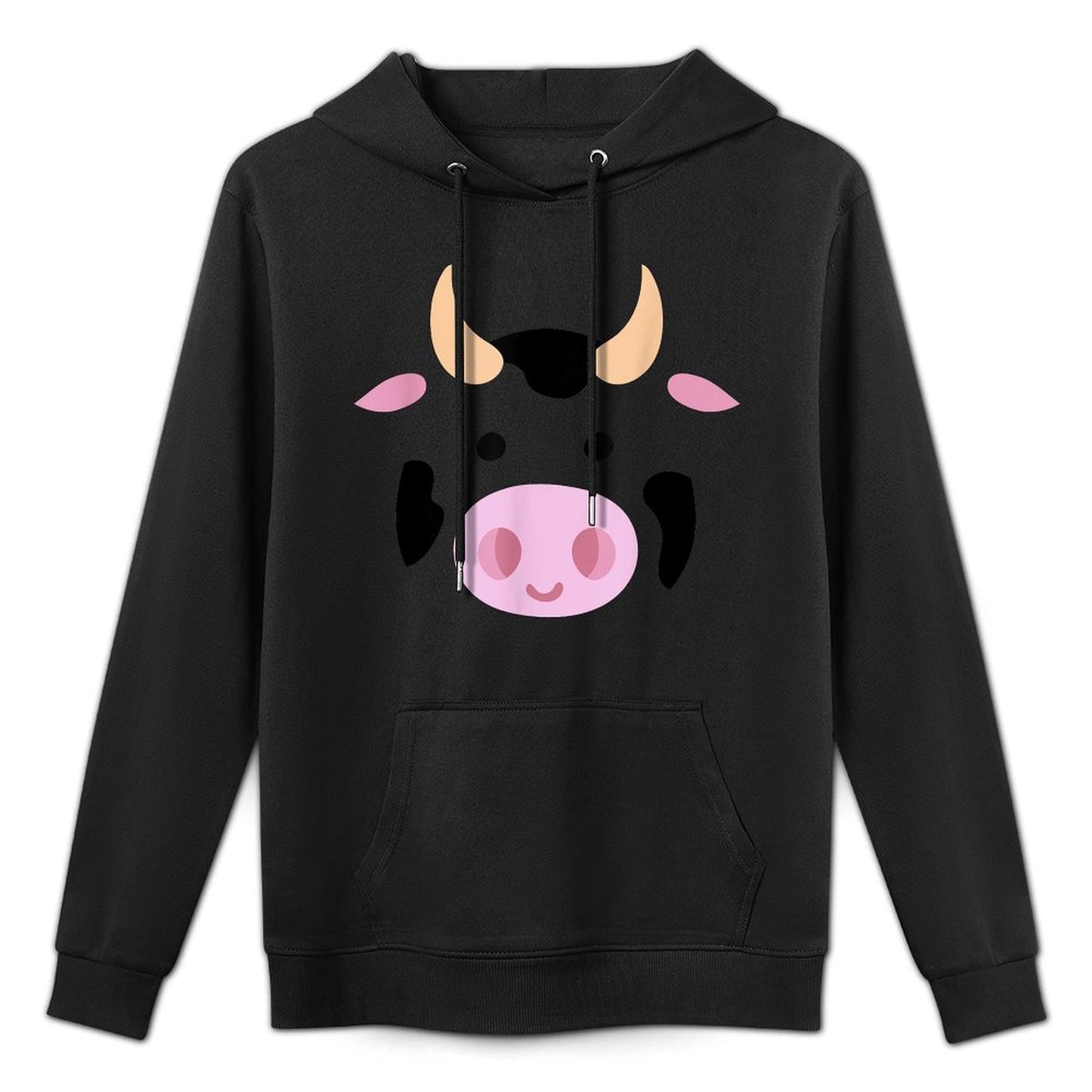 Big Cow Face Costume Funny Lazy Halloween Costume Relaxed Fit Hoodie