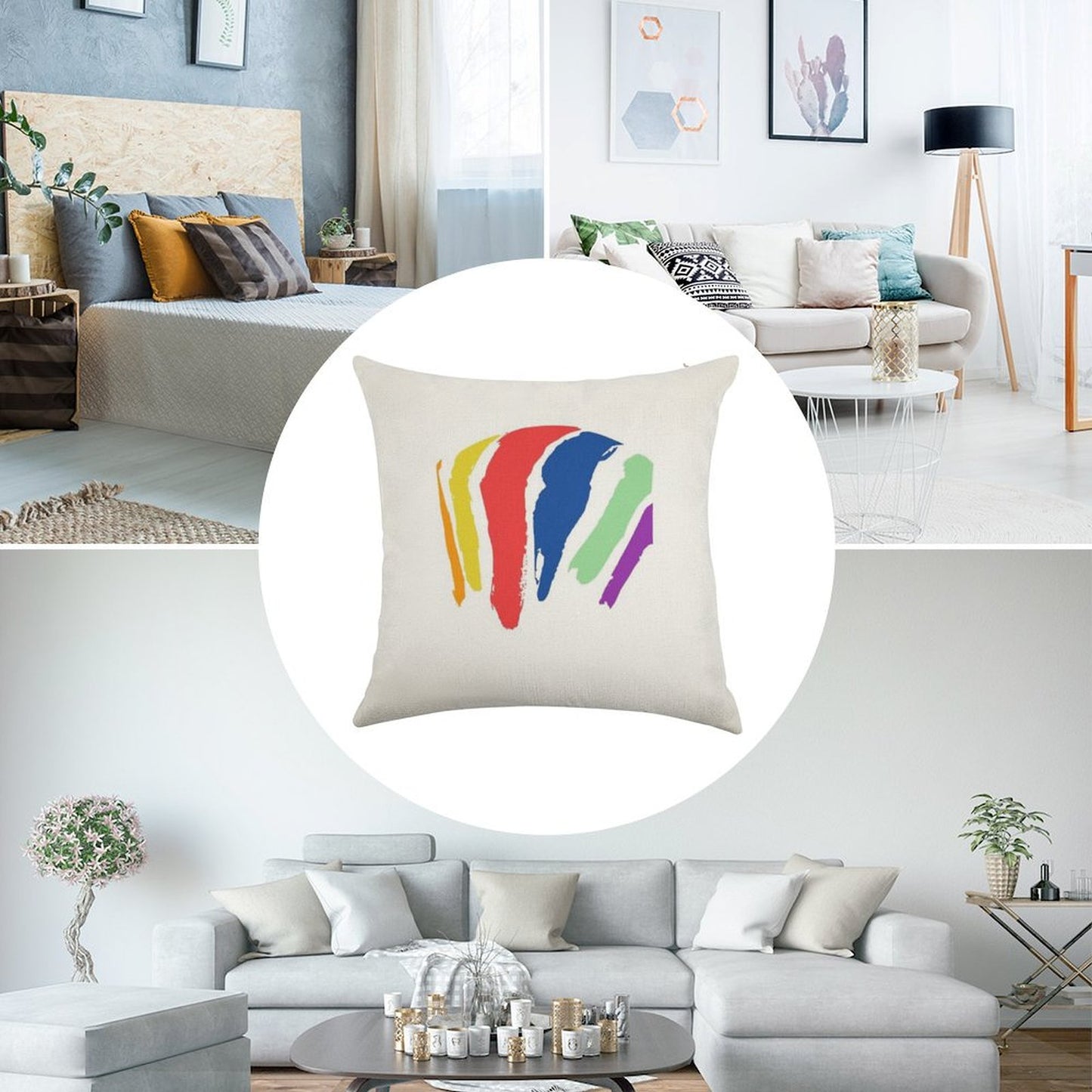 New England Gas Tank, Southie, Boston, South Boston, Massachusetts Linen Throw Pillow Cover