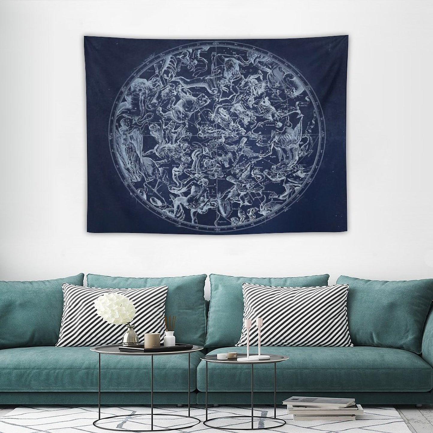 Vintage Constellations & Astrological Signs White Tapestry