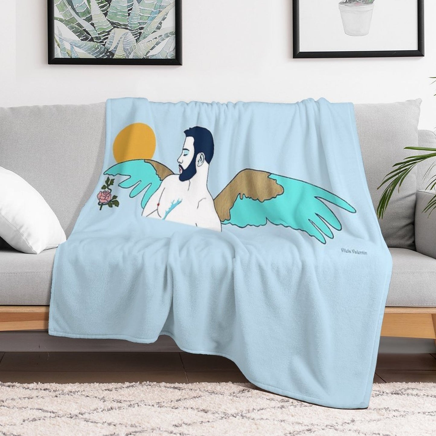 The Lonely Rose Throw Blanket