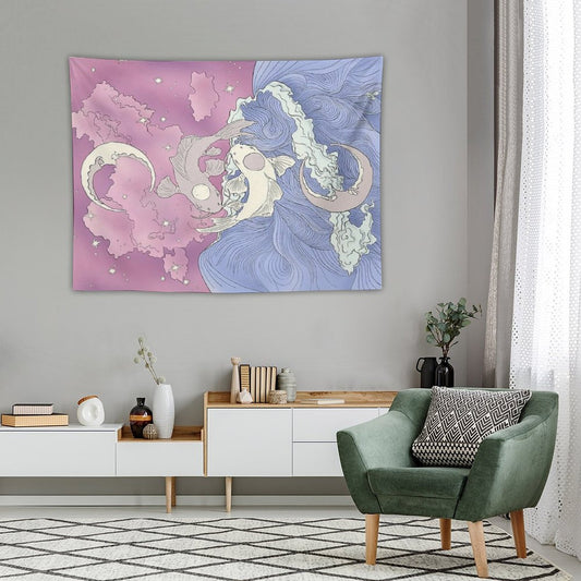 Tui And La, Moon And Ocean Spirits Art Nouveau Tapestry