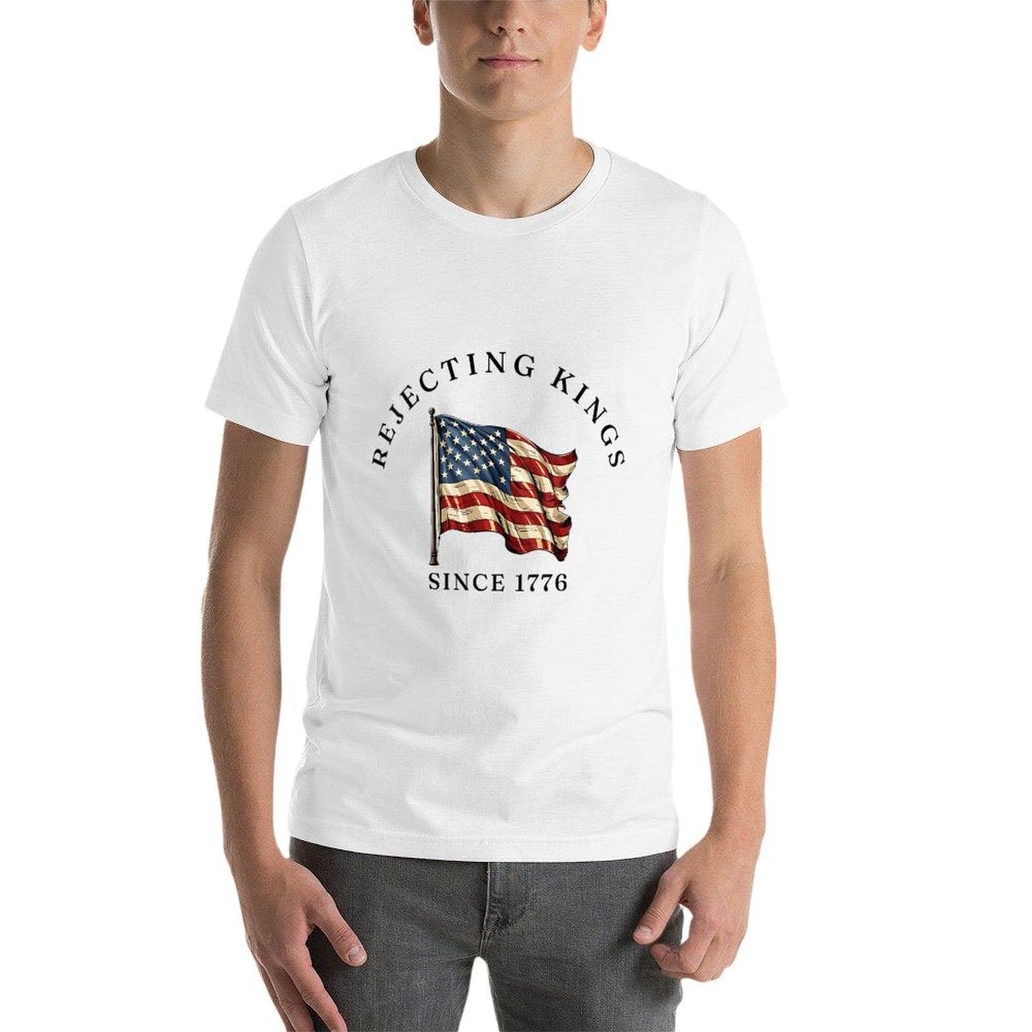 Womens No Kings In America We The People Resist USA 4th July Summer-ready Fabric T-Shirt