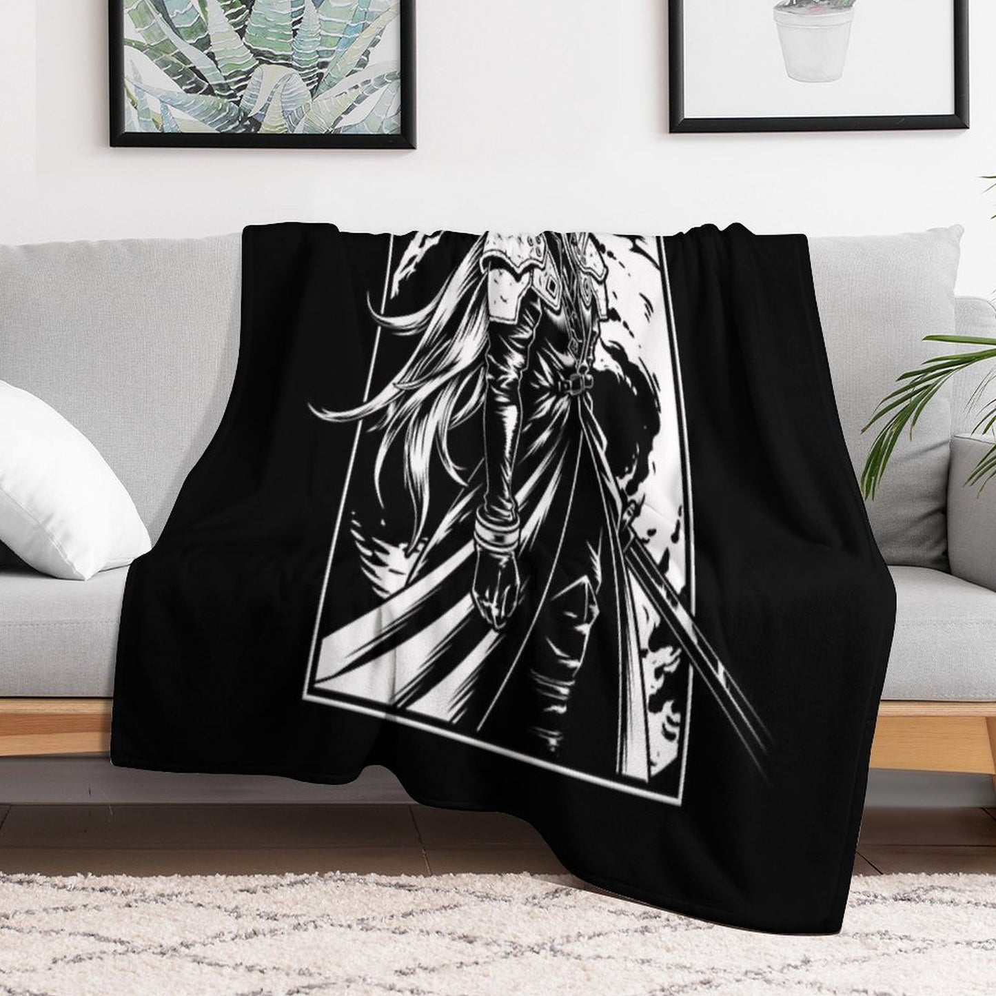 The Man in Black Cape Throw Blanket