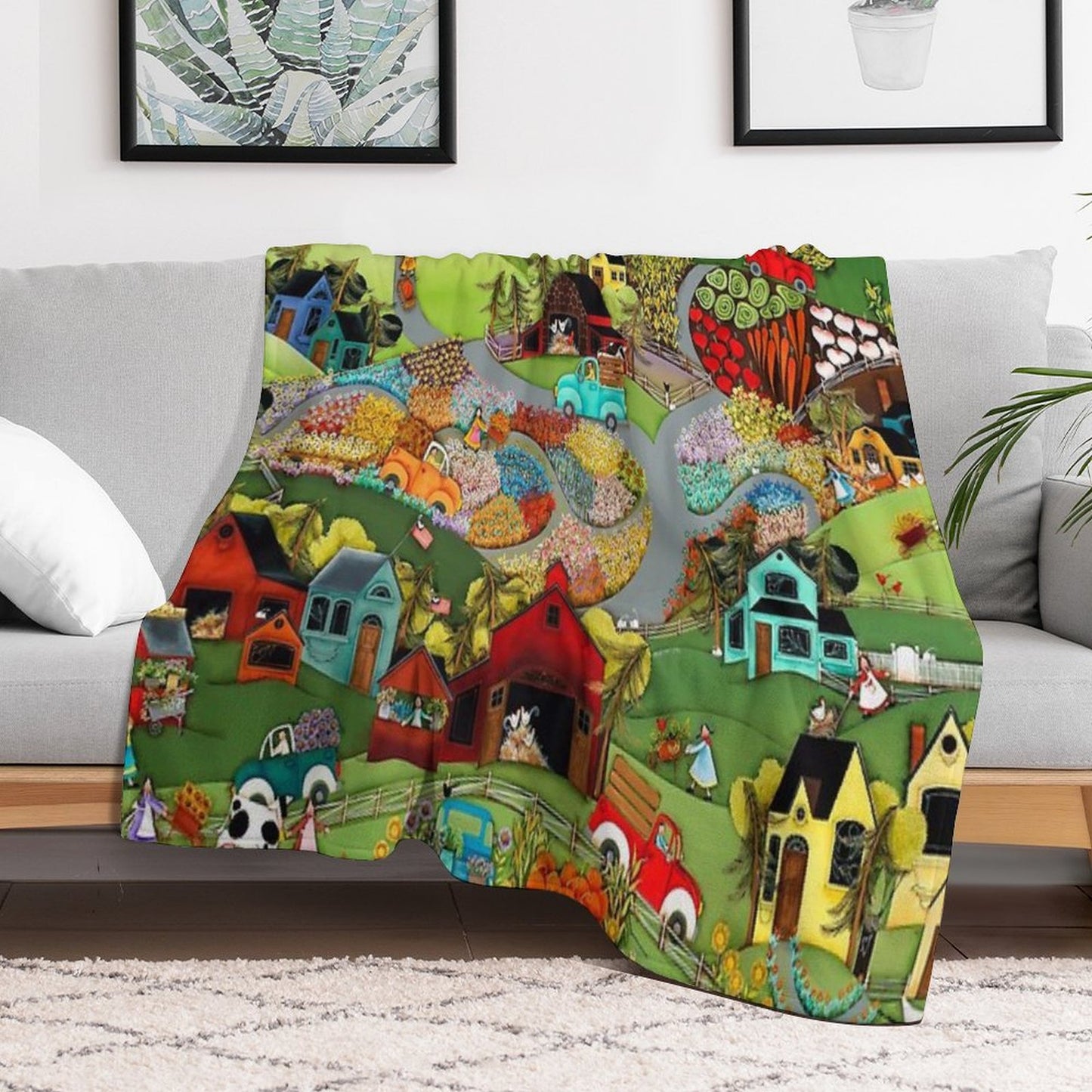 Going to Market Throw Blanket