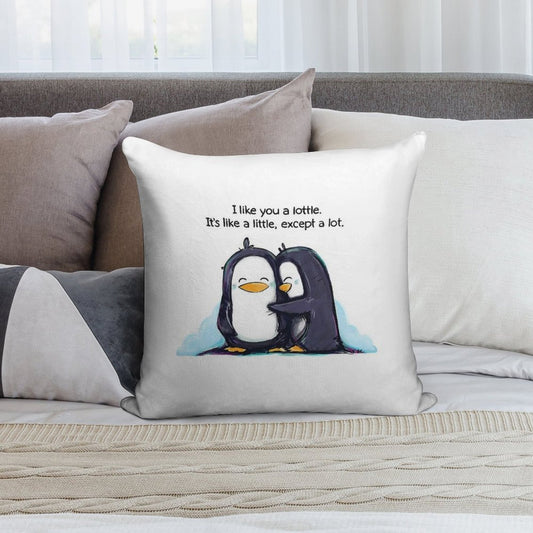I Like You A Lottle Penguins Soft Warmth Comfort Throw Pillow