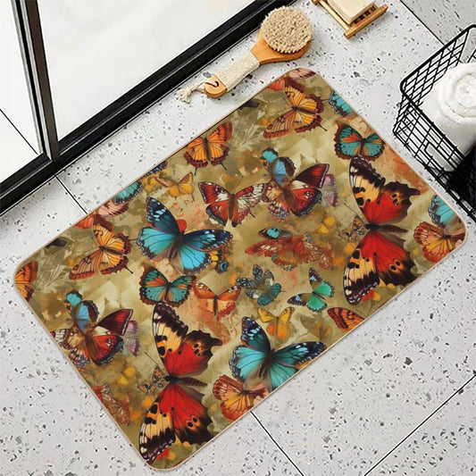 Embrace The Beauty of Bold Colors with Butterfly Prints Bath Mat