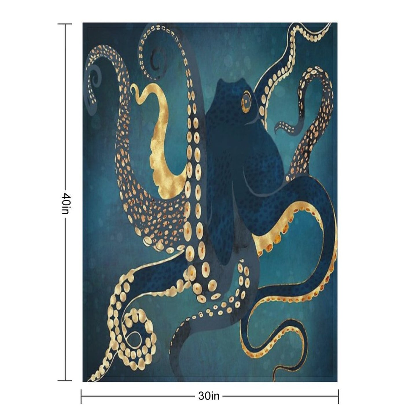 Metallic Octopus IV Throw Blanket