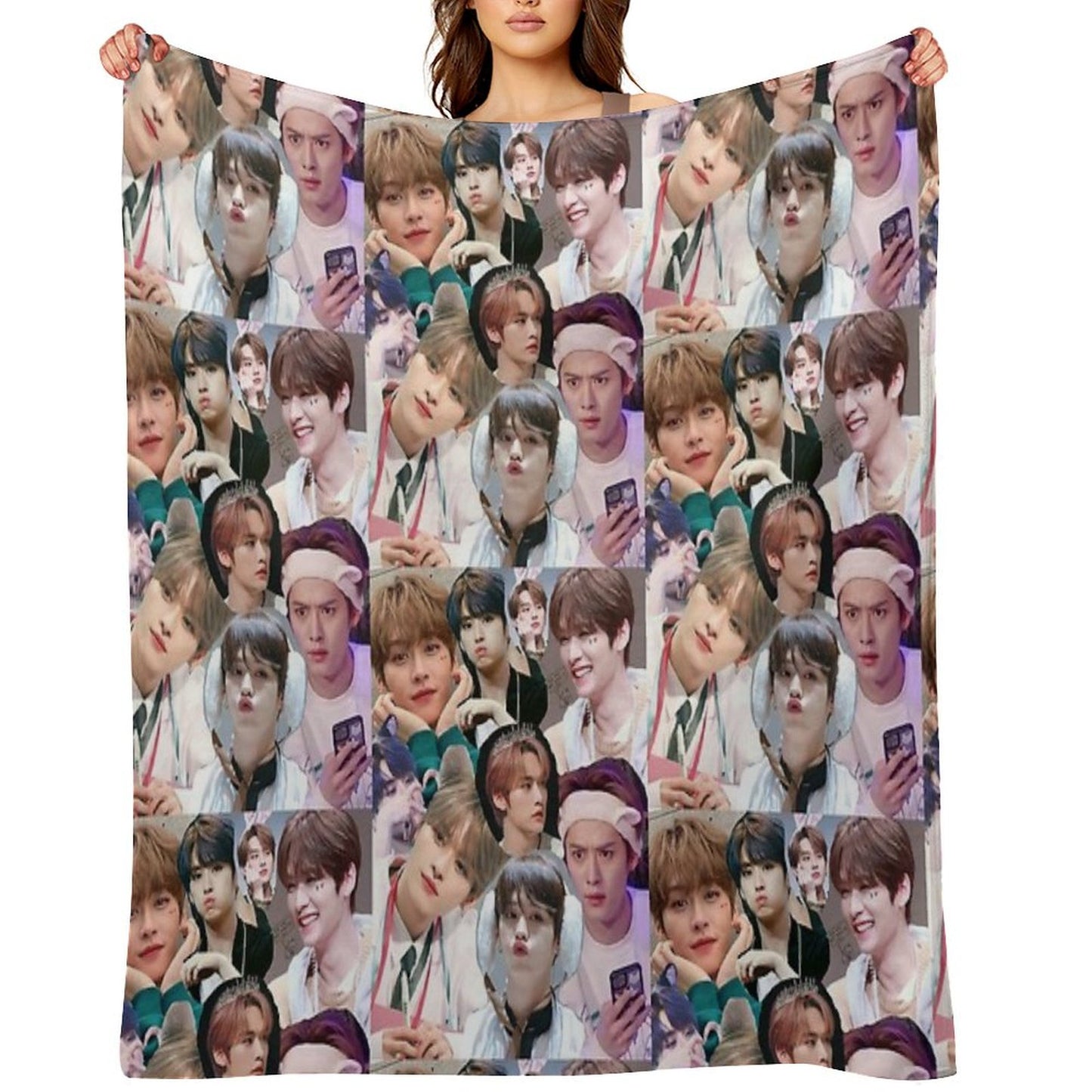 Lee Know Collage Throw Blanket