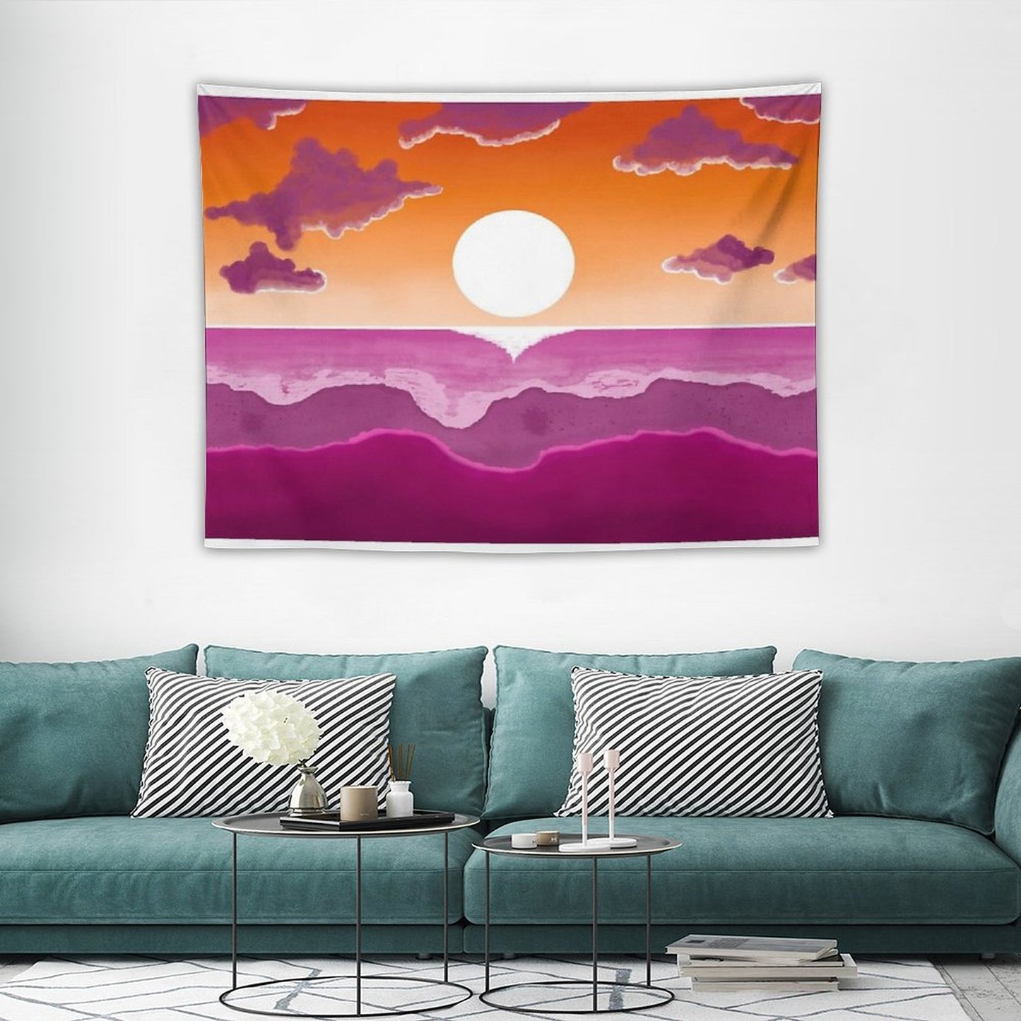Subtle Stealth Lesbian Sunset Flag - Subtle Lgbt Flag Design Tapestry