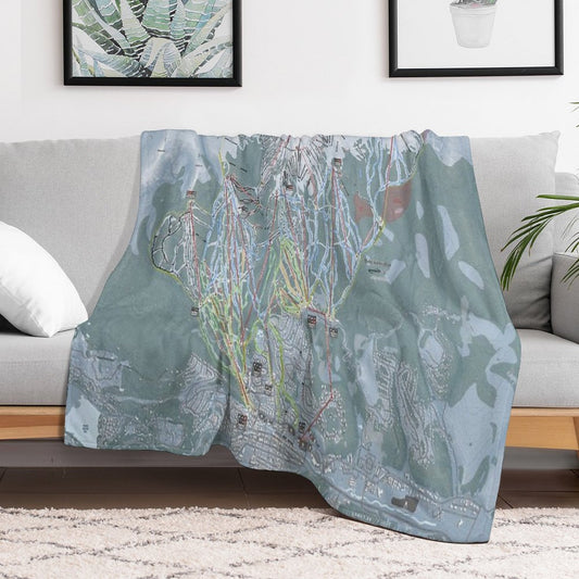 Breckenridge Resort Trail Map Throw Blanket