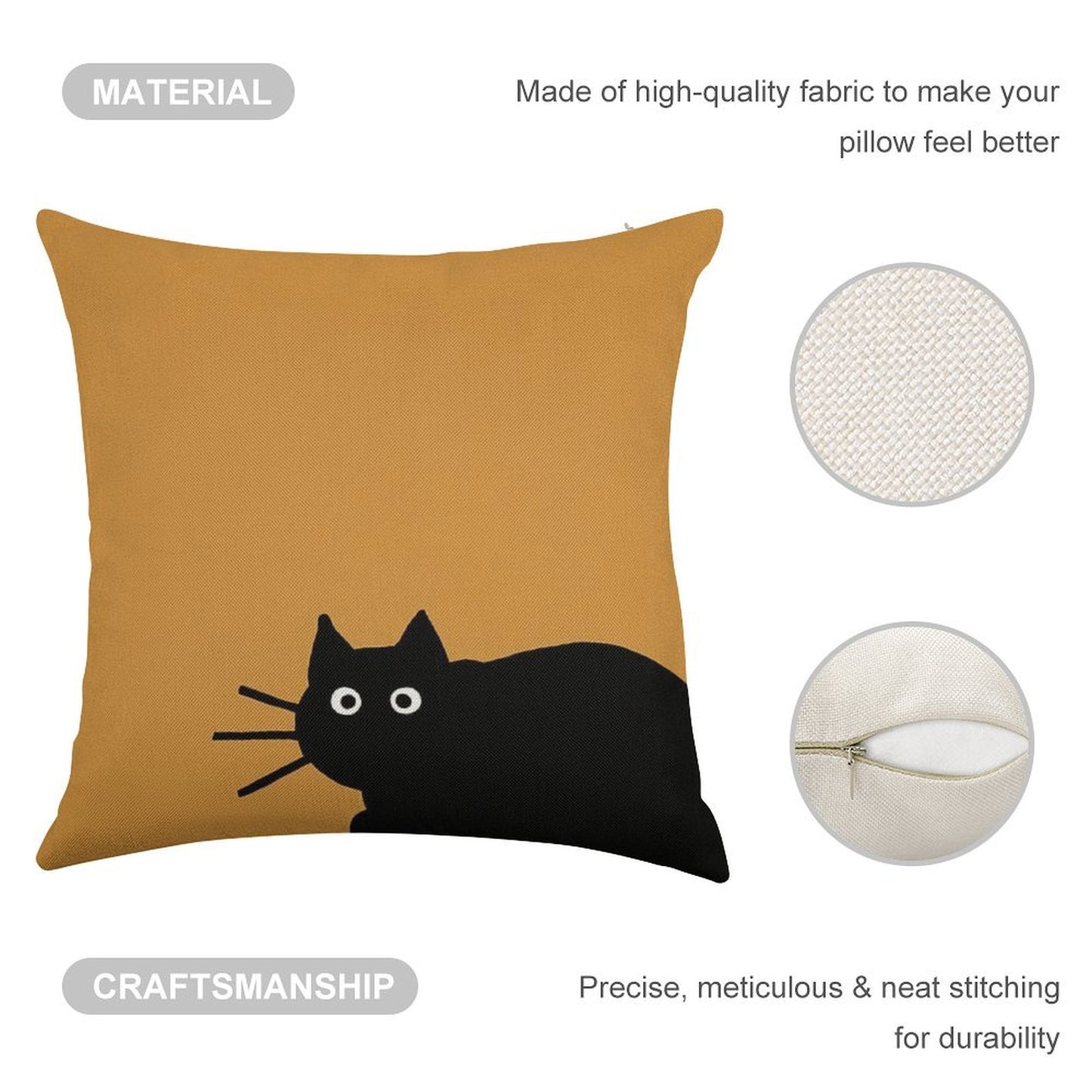 Black Cat(s) Linen Throw Pillow Cover