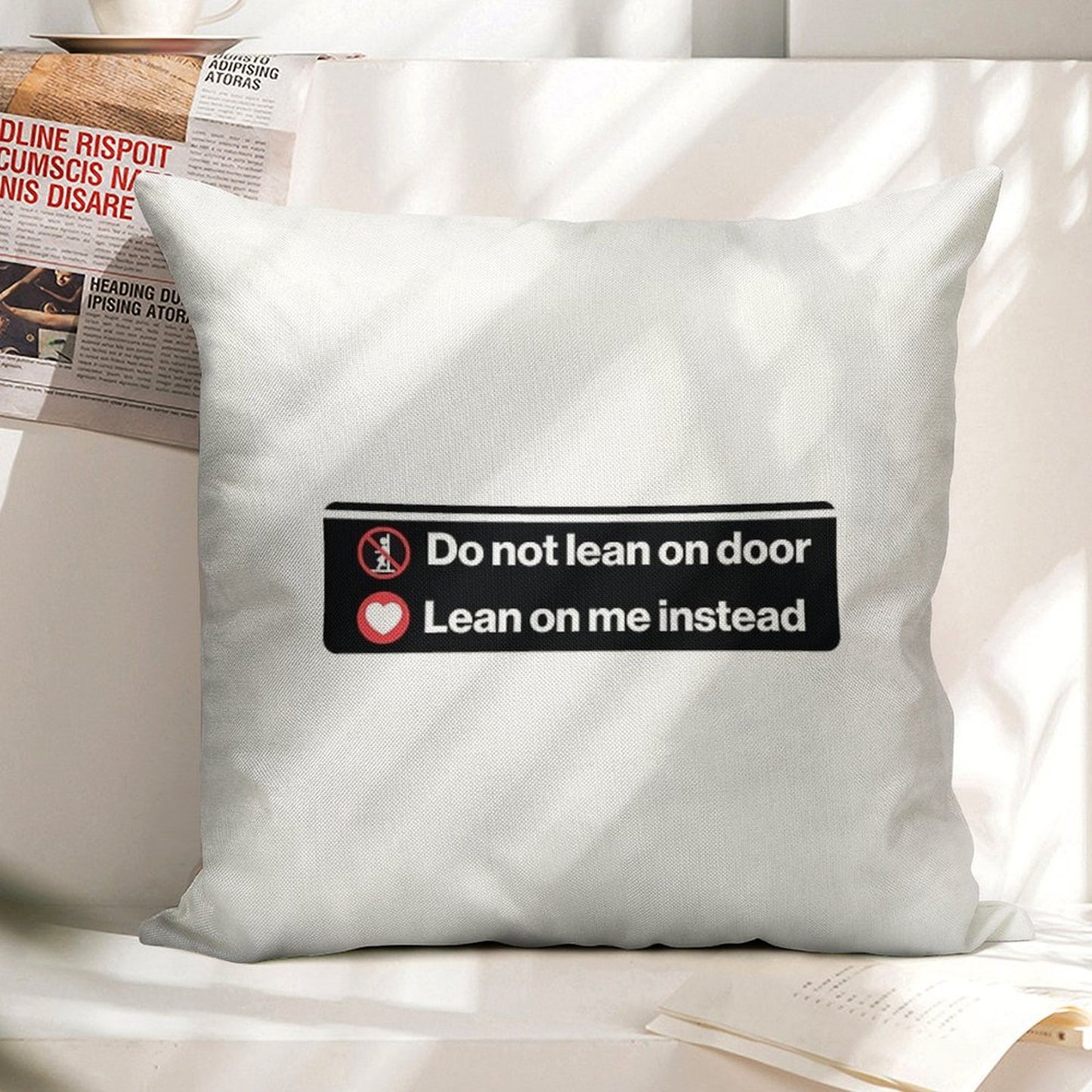 Lean on Me Linen Throw Pillow Cover