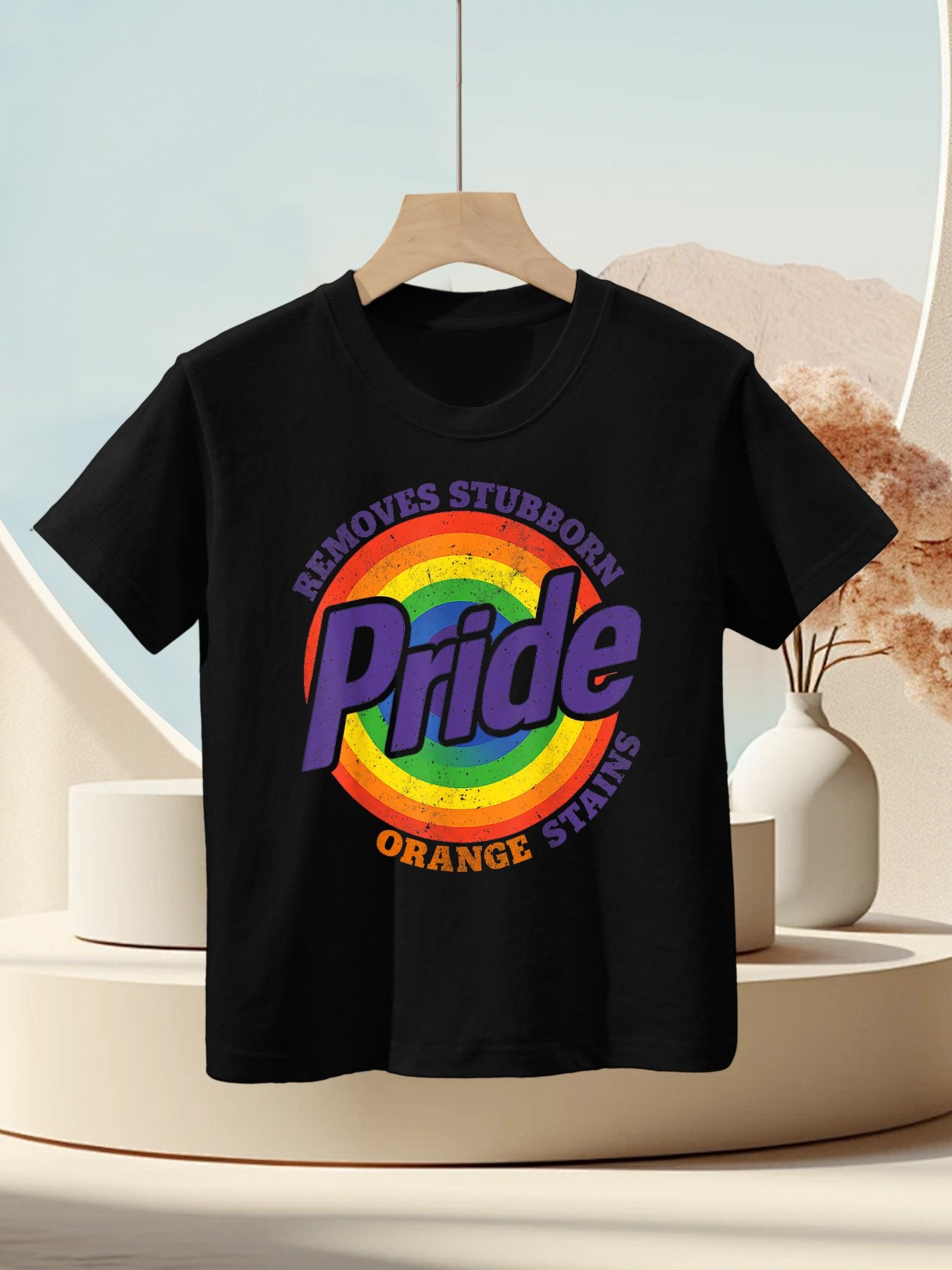 Pride Removes Stubborn Orange Stains Pride Month LGBTQ Retro Kids T-Shirt