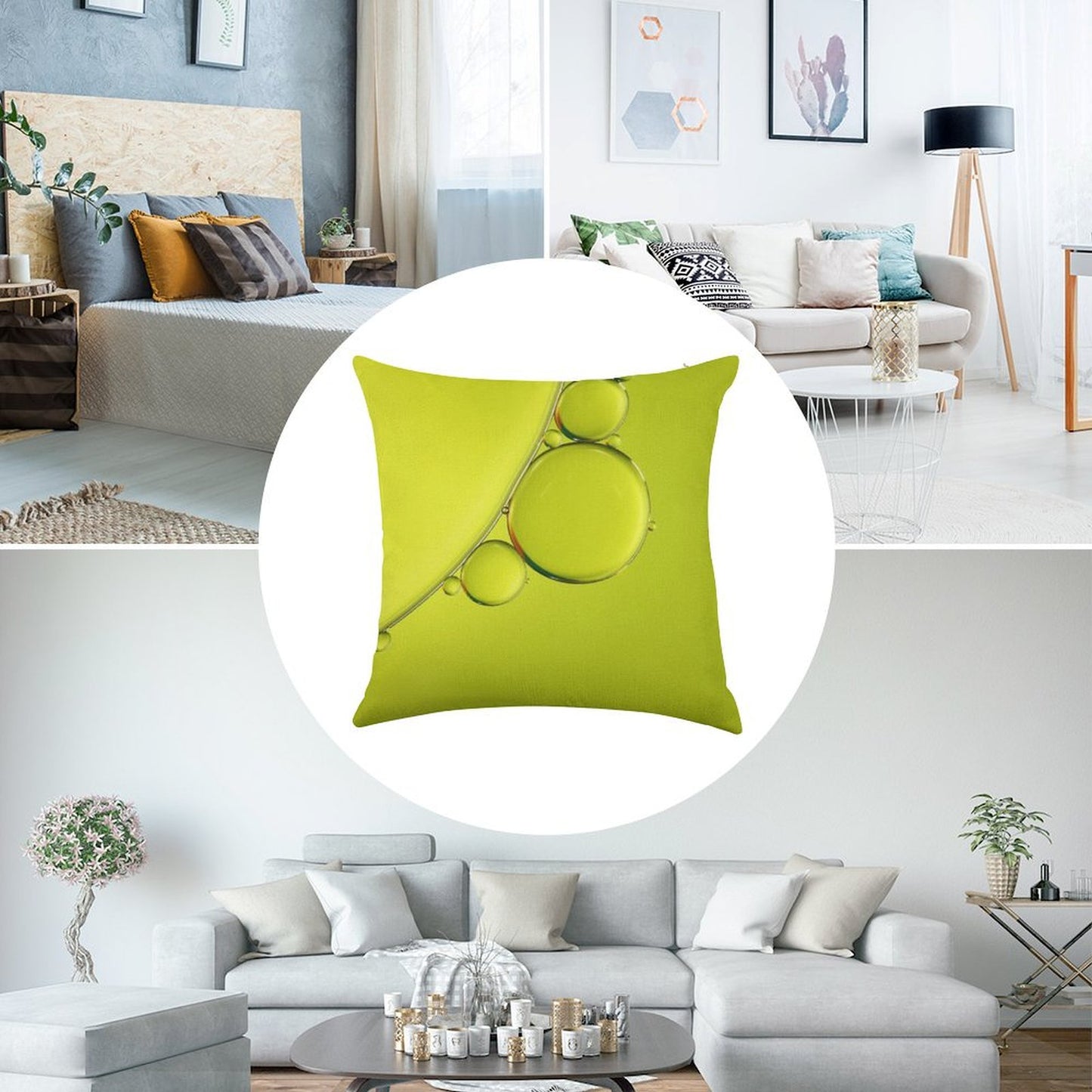 Simply Lime Linen Throw Pillow Cover