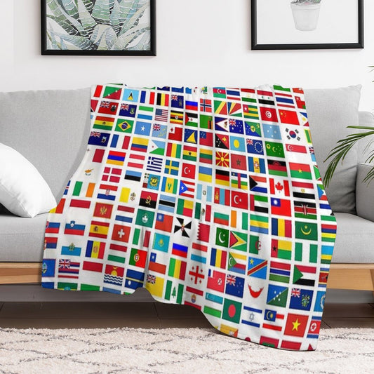 Flags of The World Throw Blanket