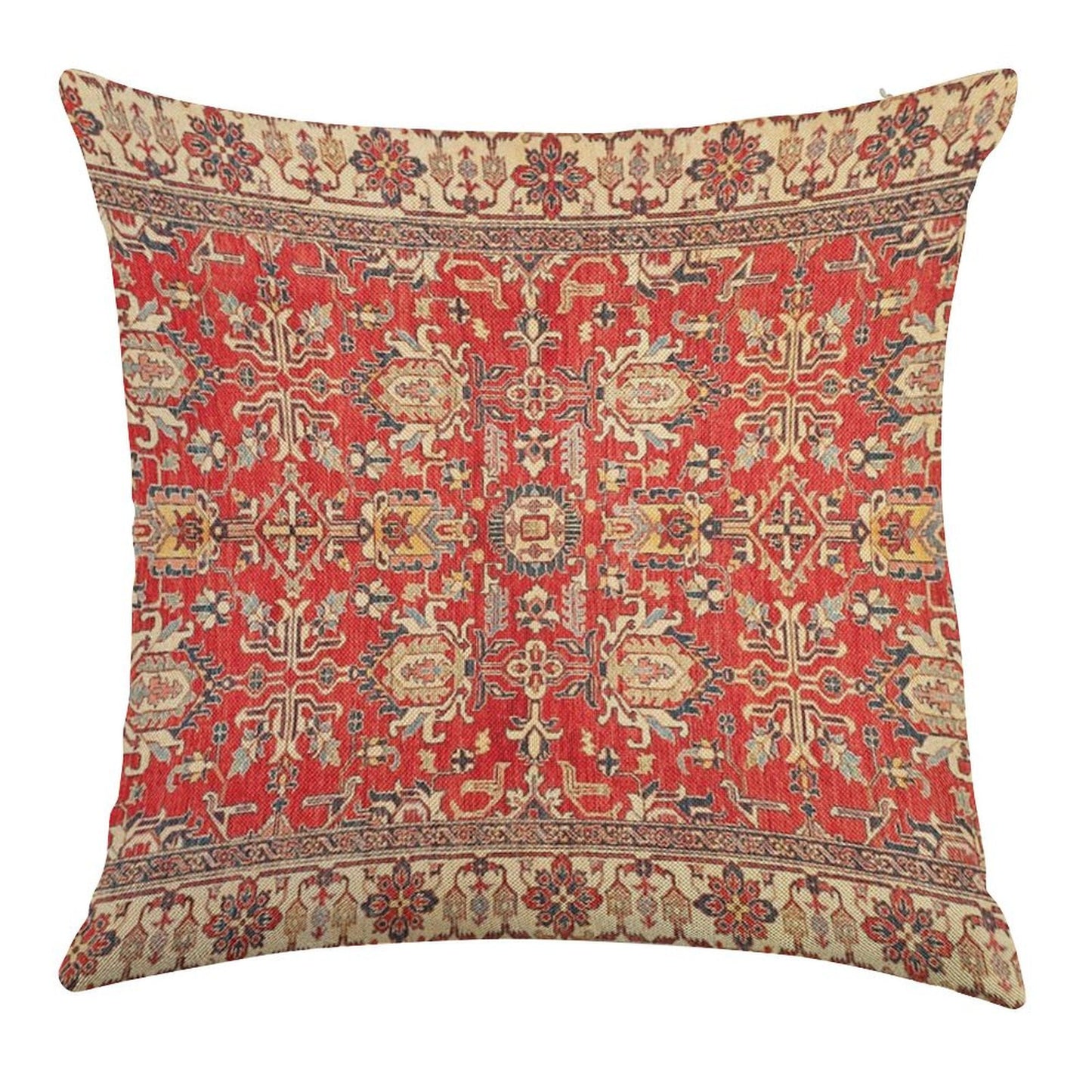 Turkish Carpet Linen Throw Pillow Cover