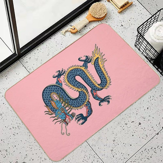 TIBETAN DRAGON RUG-pink Bath Mat
