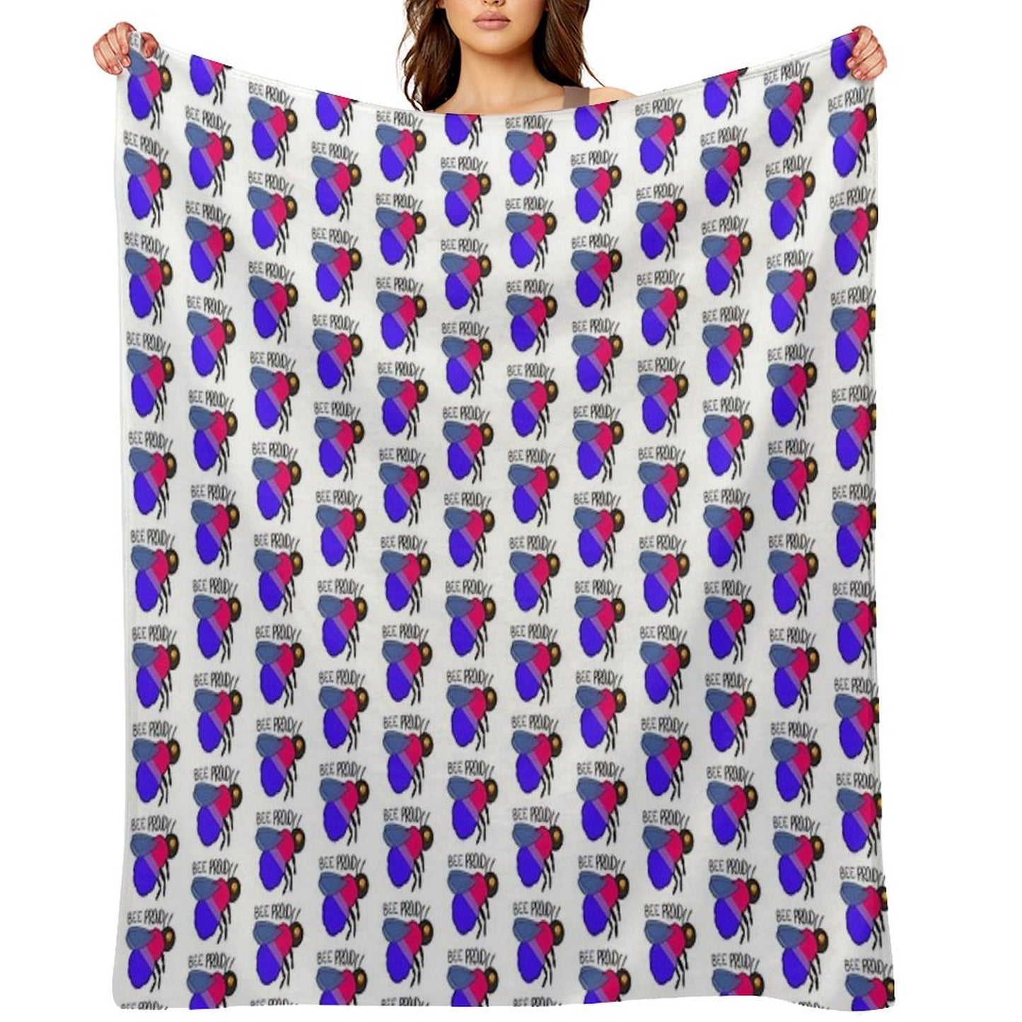 Bee Proud (Bisexual Flag) Throw Blanket