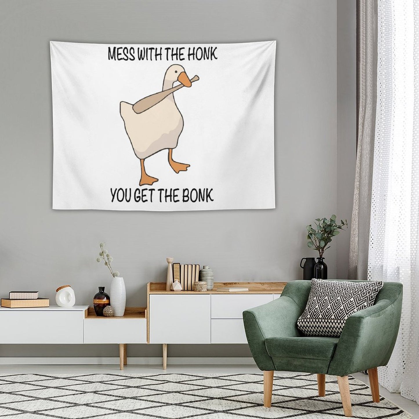 Mess with The Honk You Get The Bonk Tapestry