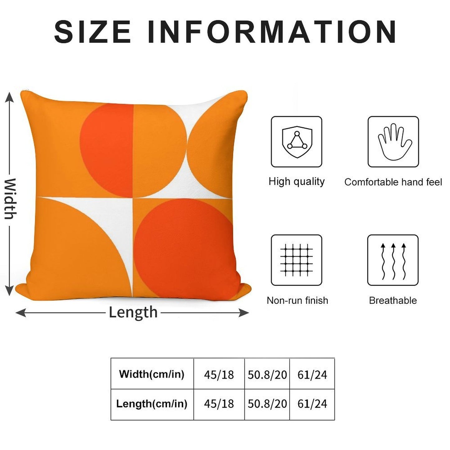 Orange Bauhaus Soft Gift Ready Throw Pillow