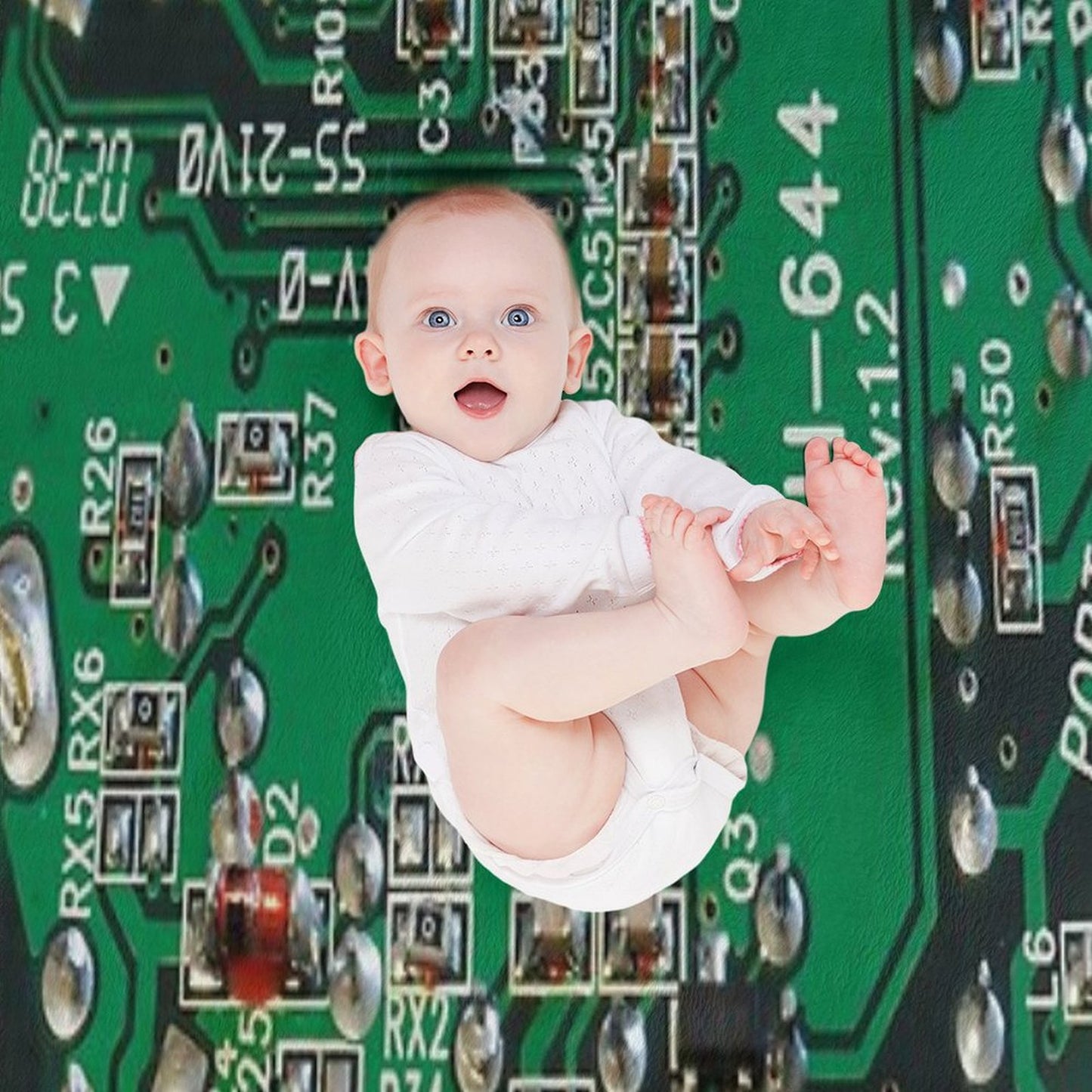 Electric Circuit Board Throw Blanket