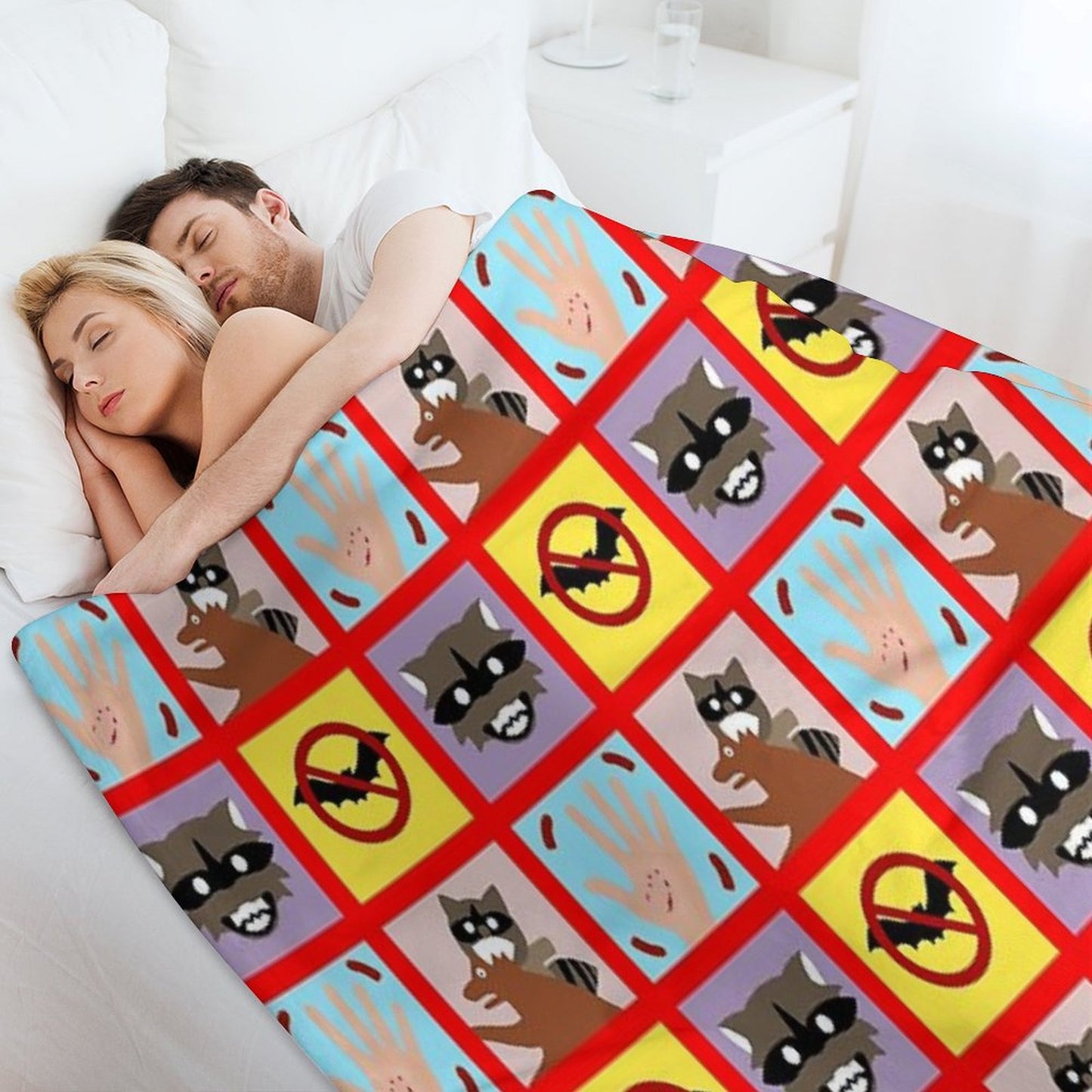 Rabies Quilt Throw Blanket
