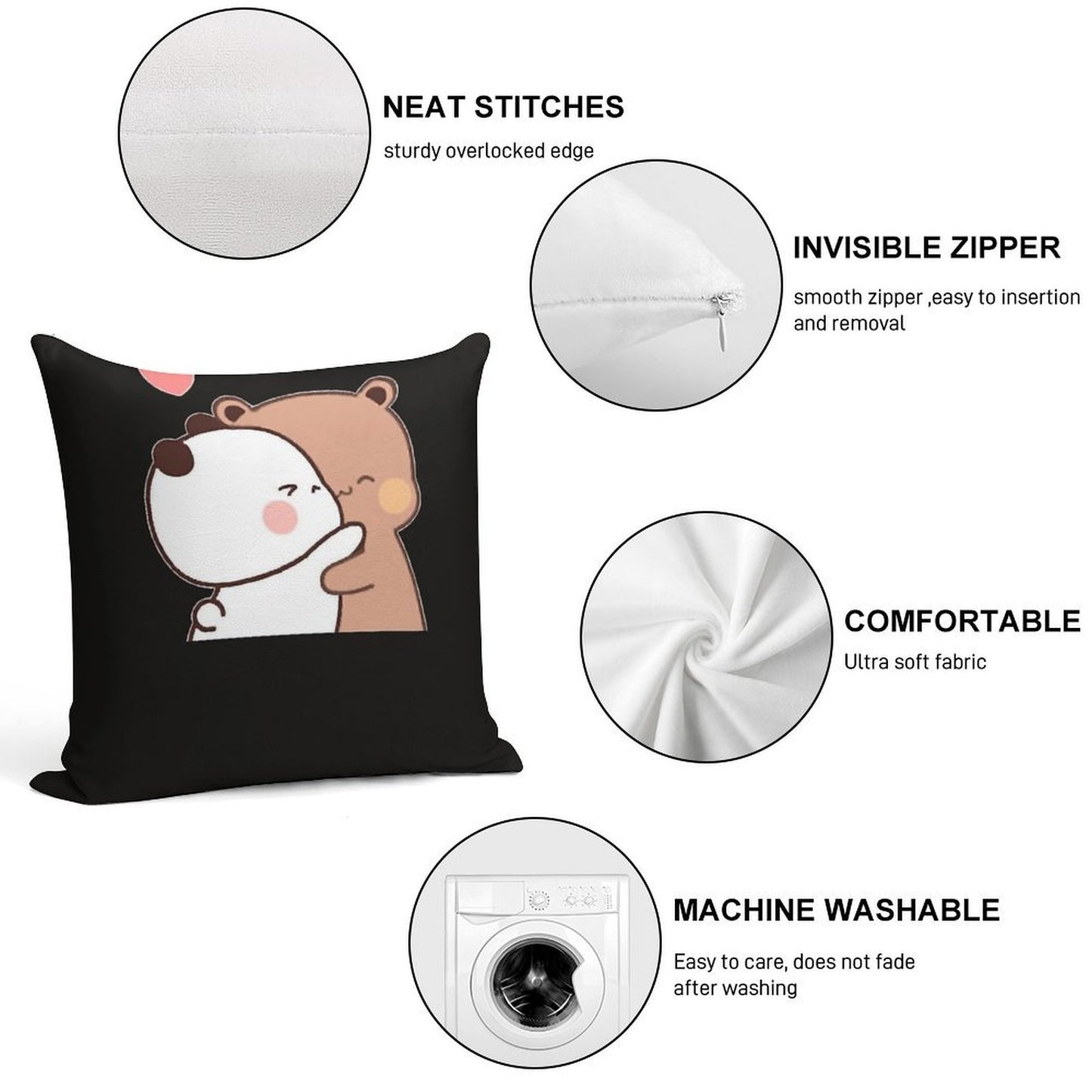 Bubu Dudu Soft Shrink-Resistant Throw Pillow