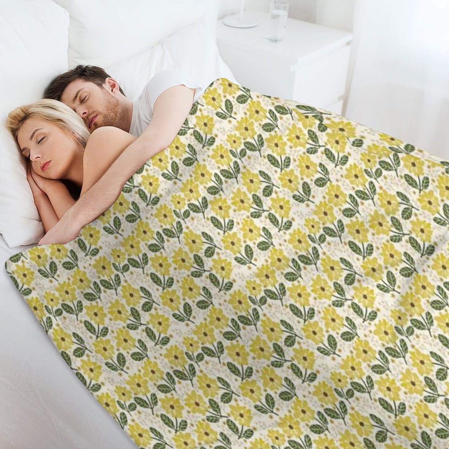 Golden Bloom Throw Blanket