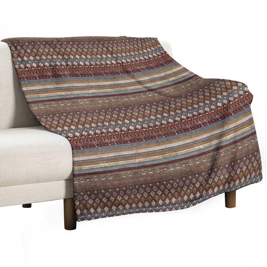 Geometrical Carpet Design Patterns Throw Blanket