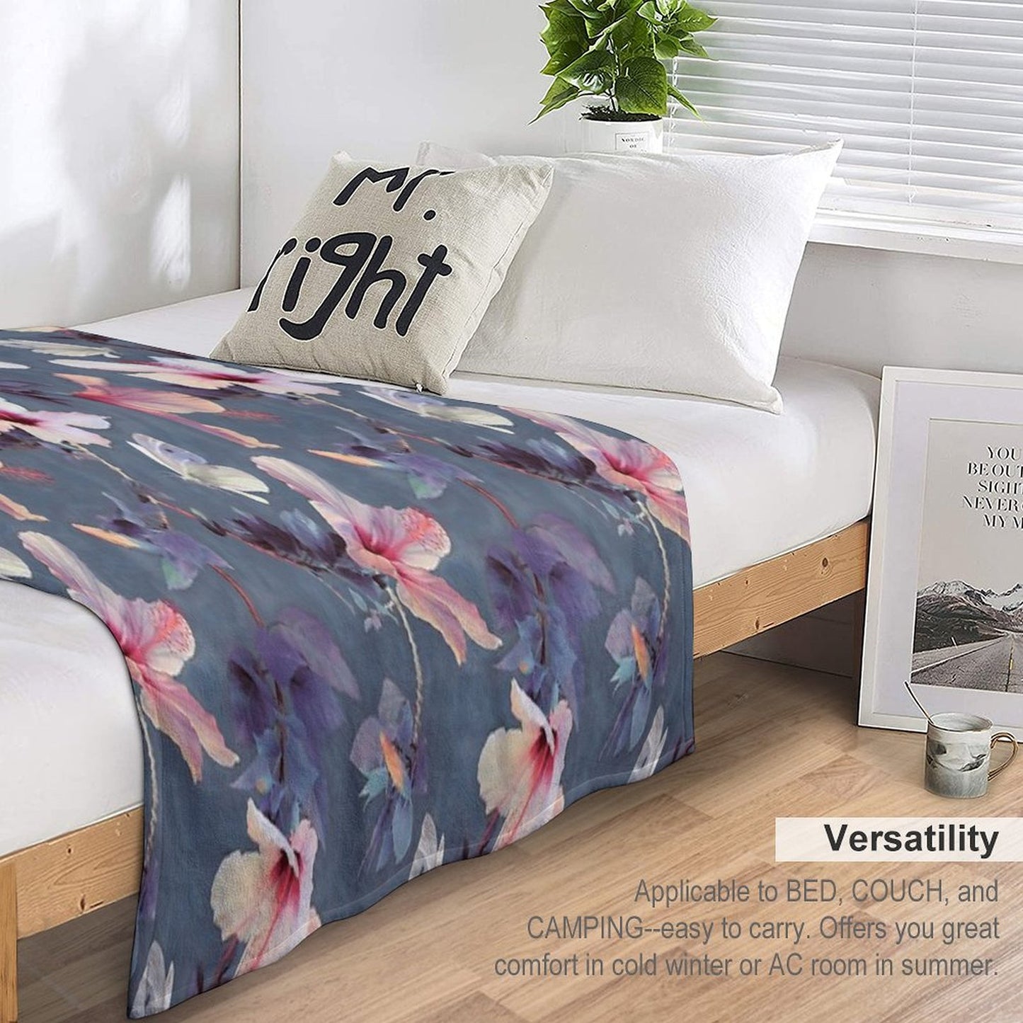 Butterflies And Hibiscus Flowers - A Painted Pattern Throw Blanket