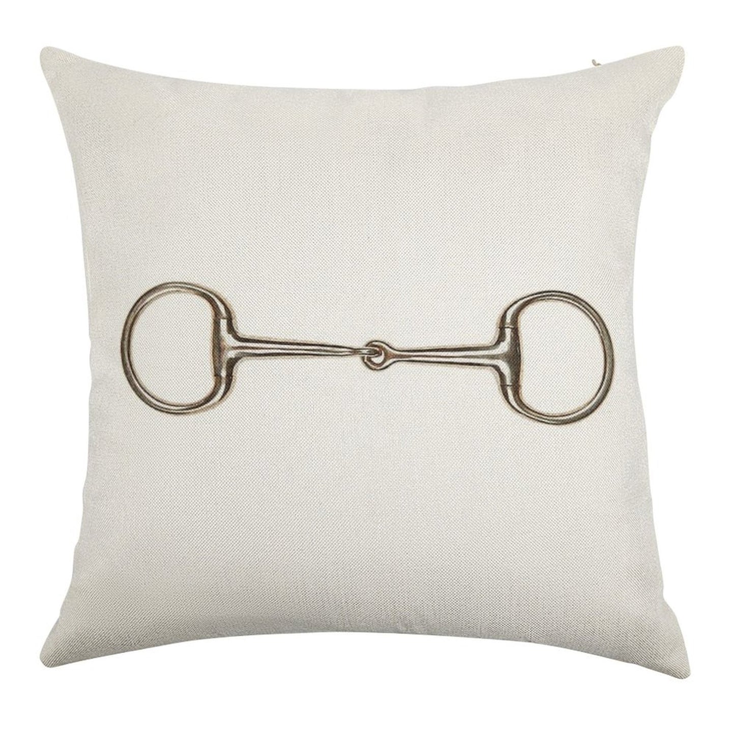 Snaffle Bit Linen Throw Pillow Cover
