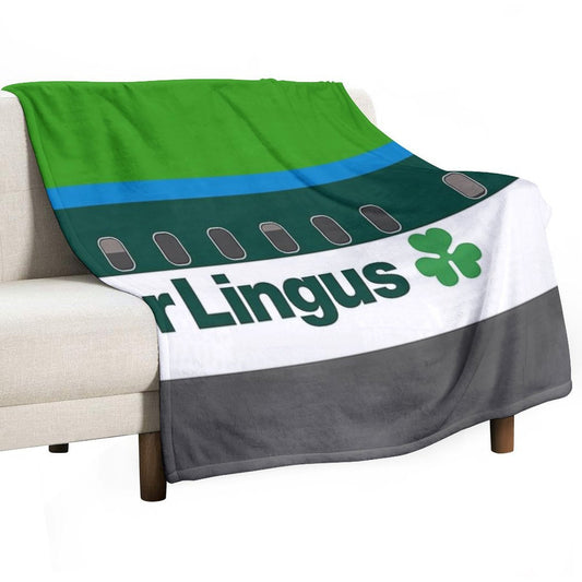 Plane Tees - Aer Lingus (1980s) Throw Blanket