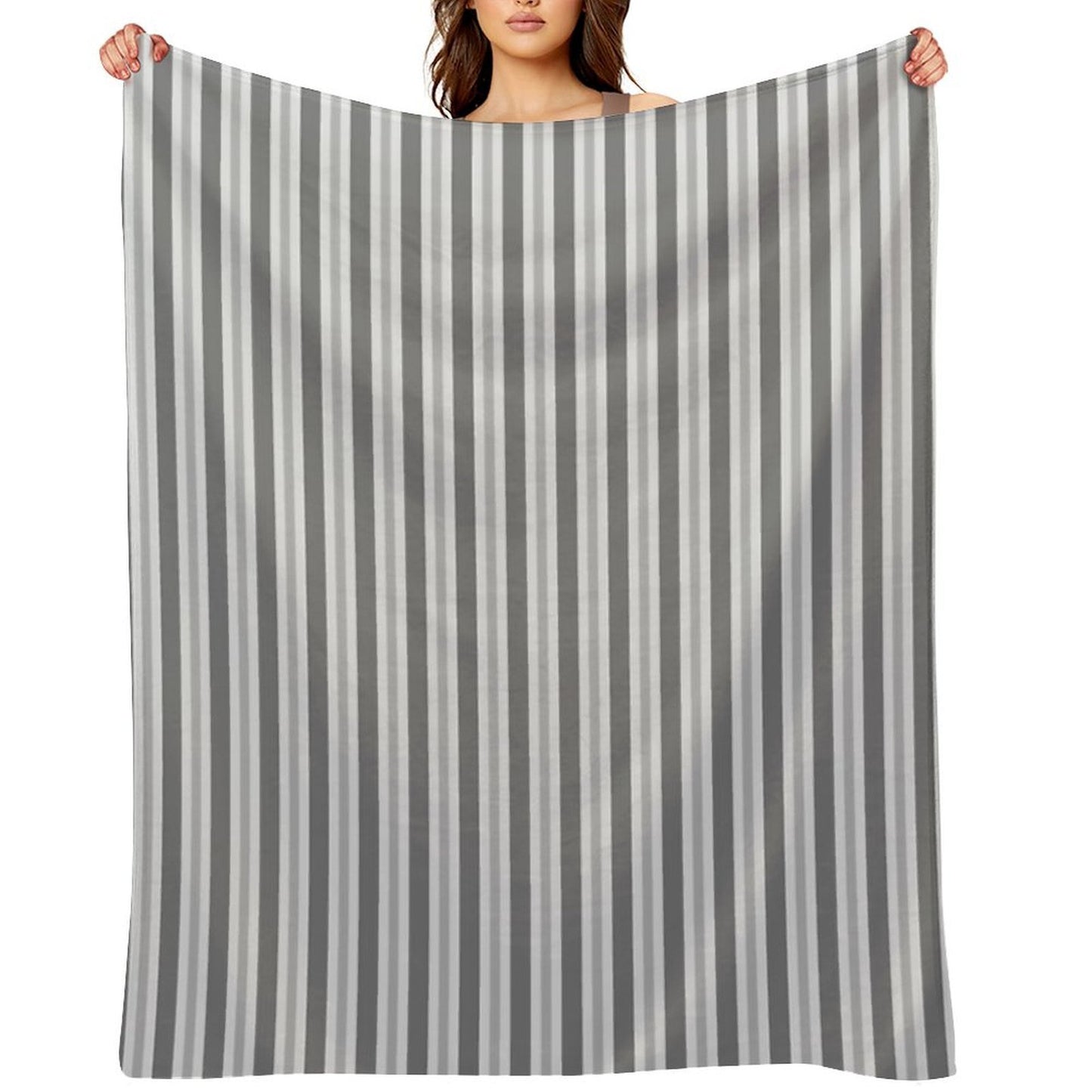 Soft Greys - Asymmetric Stripes Throw Blanket